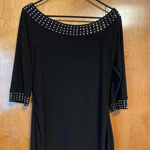 Black knit tunic dress with funky spike details